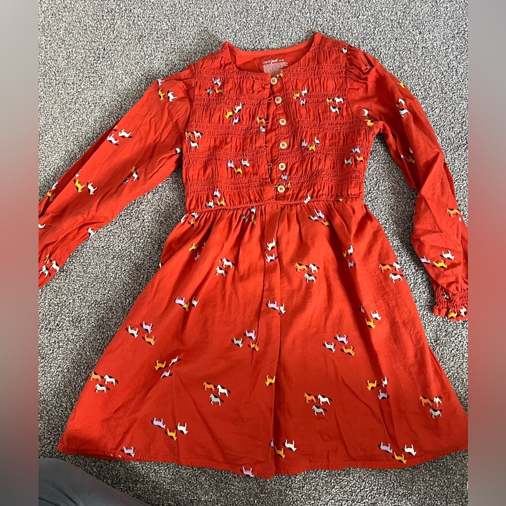 Cat&Jack Orange Fall Dress 8Y